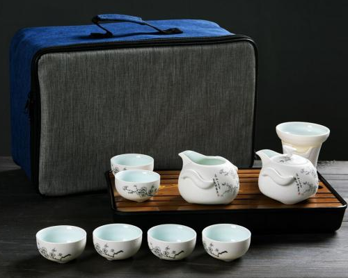 茶具套裝—10頭雪花釉企鵝壺（五福梅花）