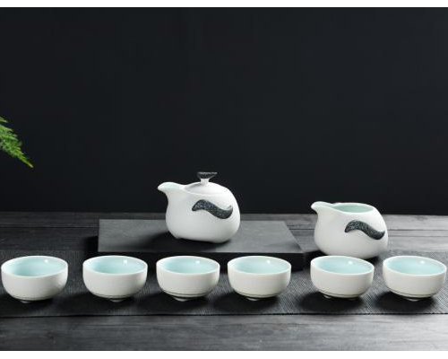 茶具套裝-8頭雪花釉（企鵝壺打線）